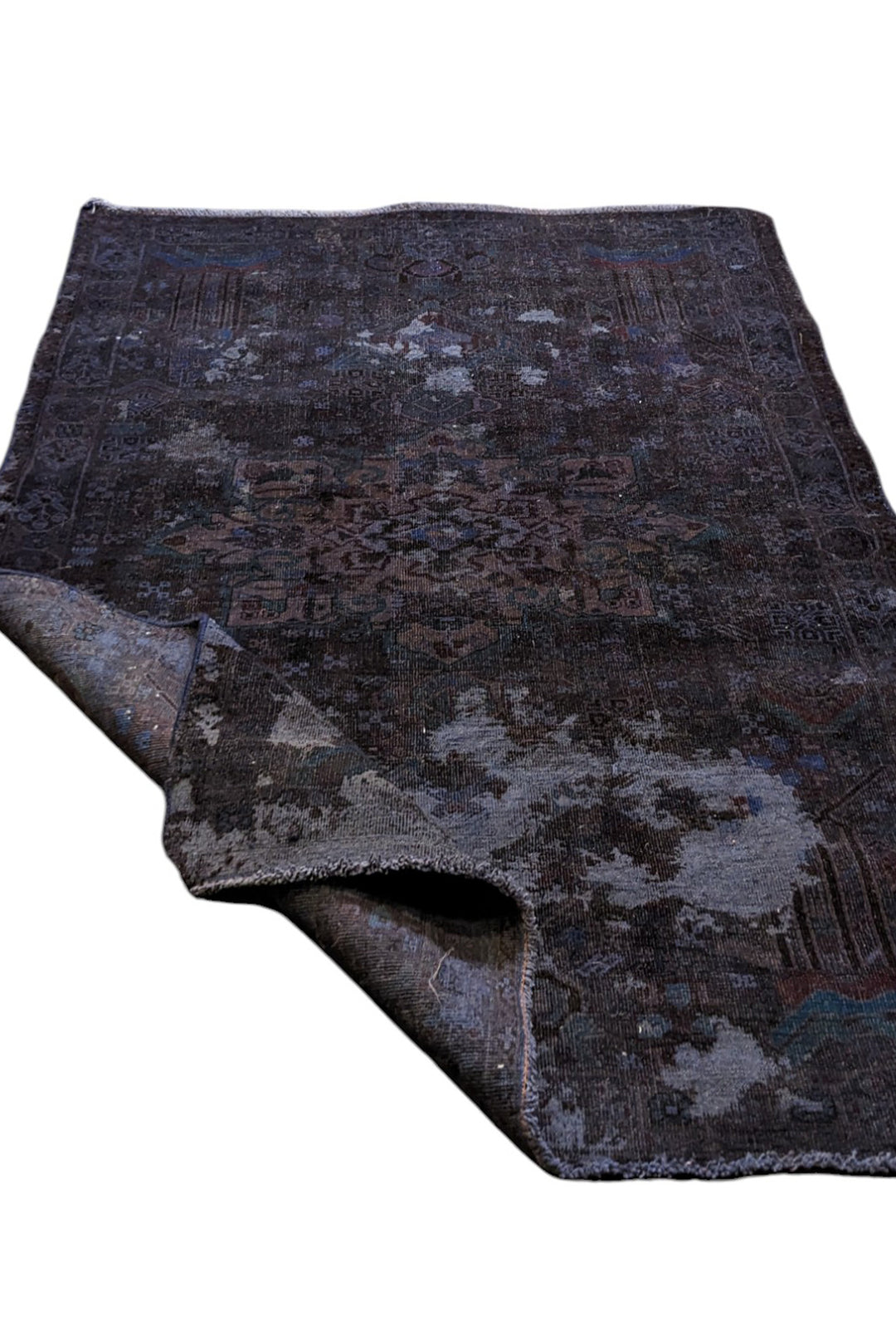 Baluchi Vintage Tribal Overdyed Rug - Size: 5.6 x 3.9