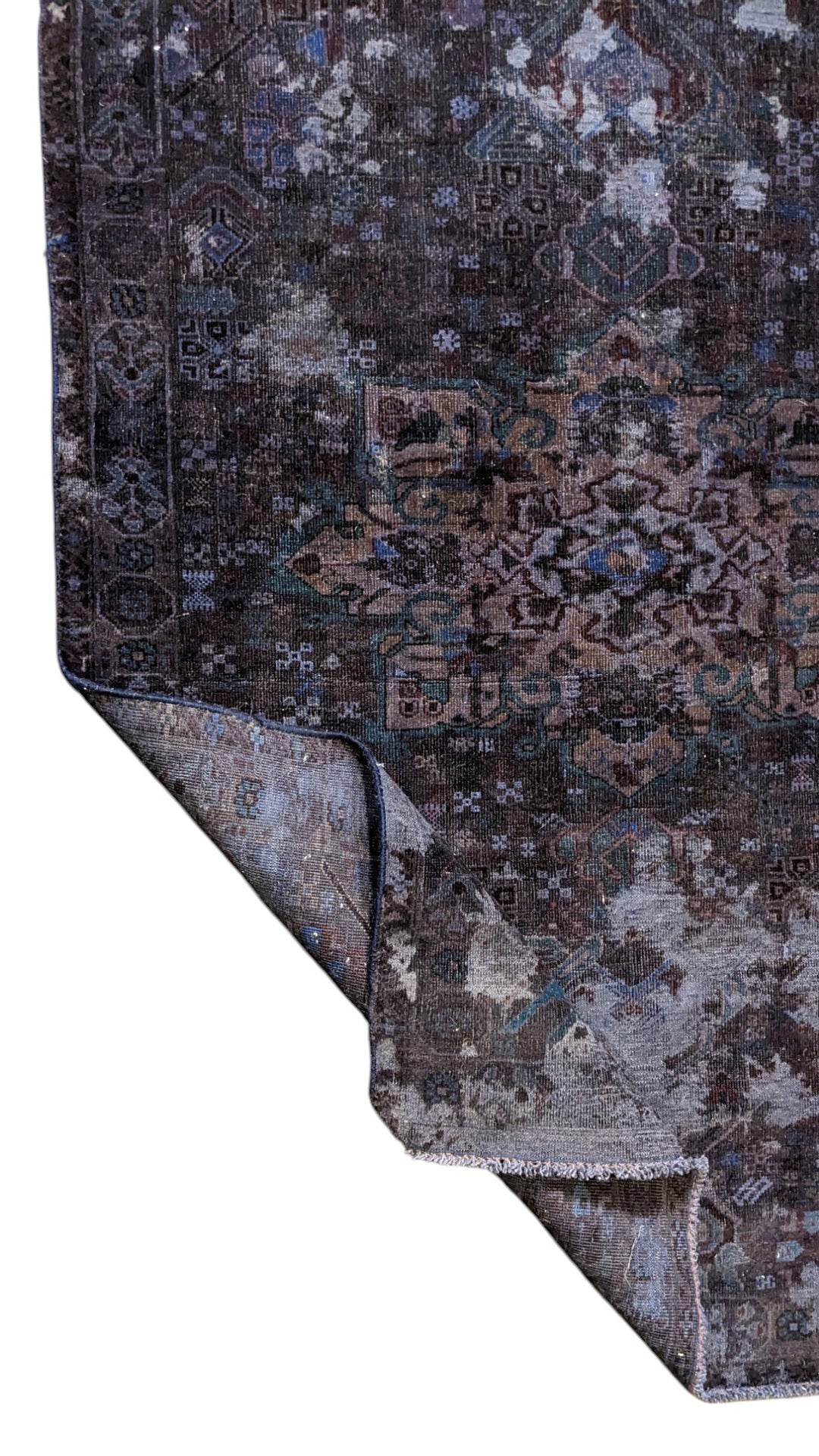 Baluchi Vintage Tribal Overdyed Rug - Size: 5.6 x 3.9