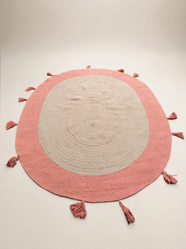 Braided Natural Oval Jute Rug - Size: 5.2 x 4