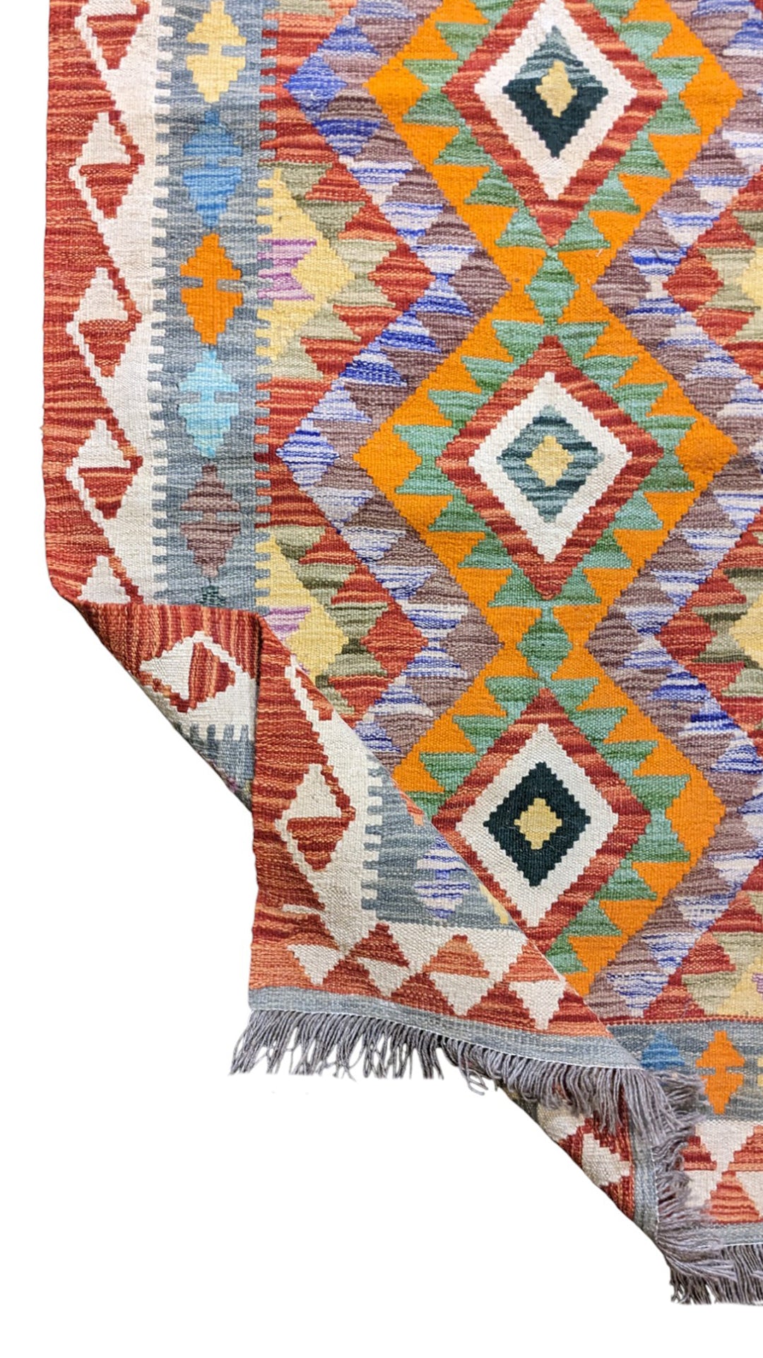 Maimana Afghanistan Kilim Rug - Size: 4.10 x 3.3