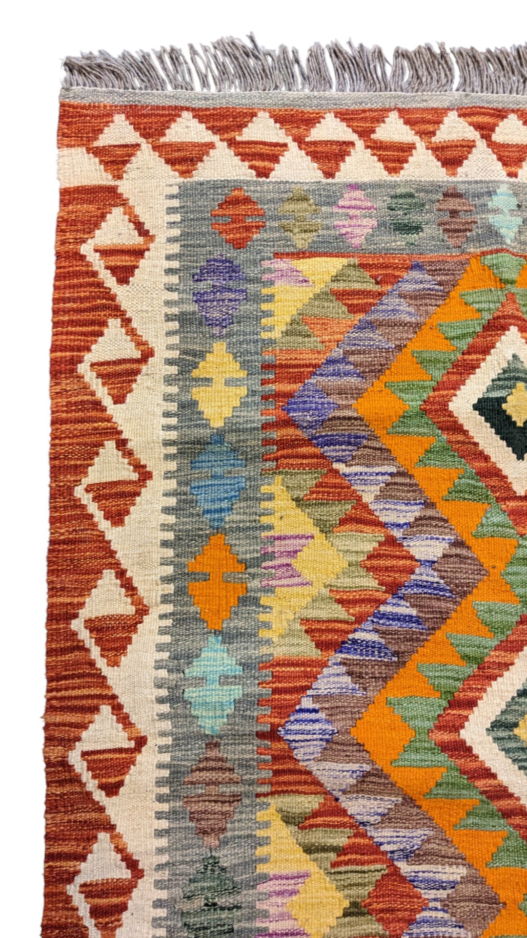 Maimana Afghanistan Kilim Rug - Size: 4.10 x 3.3