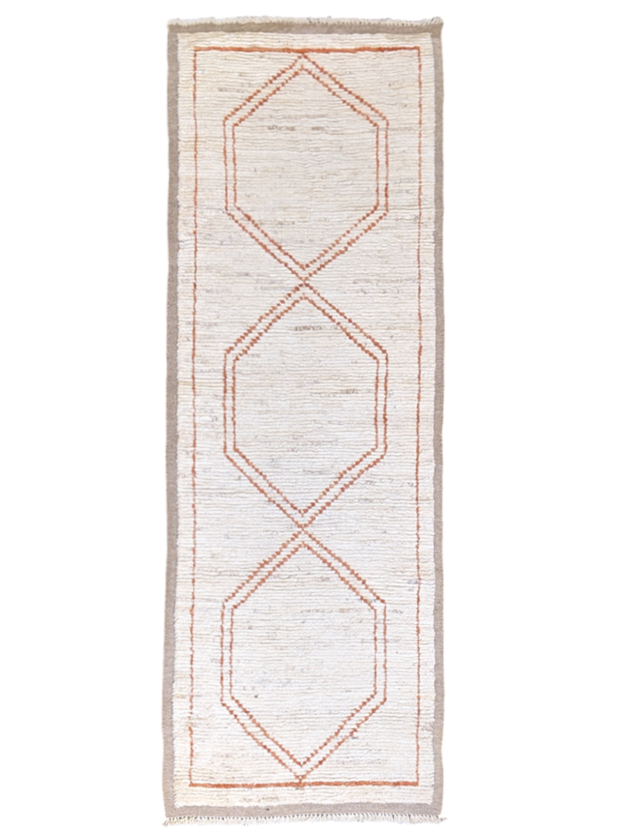 Moroccan Modern Runner - Size: 8.2 x 2.9