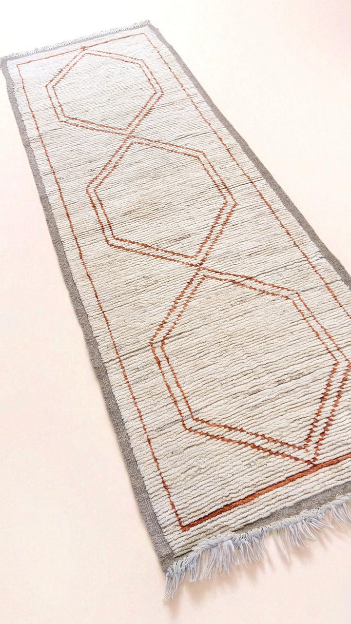 Moroccan Modern Runner - Size: 8.2 x 2.9