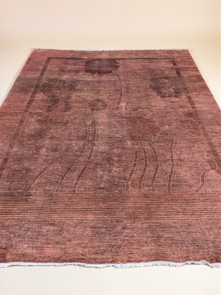 Overdyed Modern Gabbeh Rug - Size: 9.9 x 8