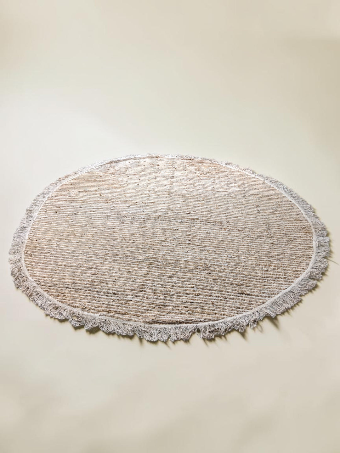 Braided Natural Round Jute Rug - Size: 5.9 x 5.9