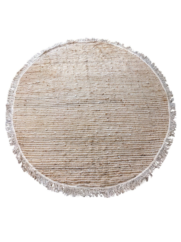 Braided Natural Round Jute Rug - Size: 5.9 x 5.9