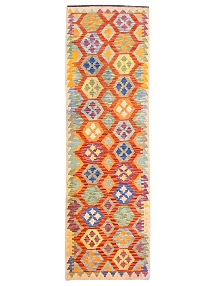 Bunter böhmischer Kelim – Größe: 9,9 x 2,8 (Läufer)