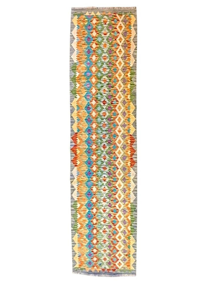 Bunter böhmischer Kelim – Größe: 9,9 x 2,8 (Läufer)