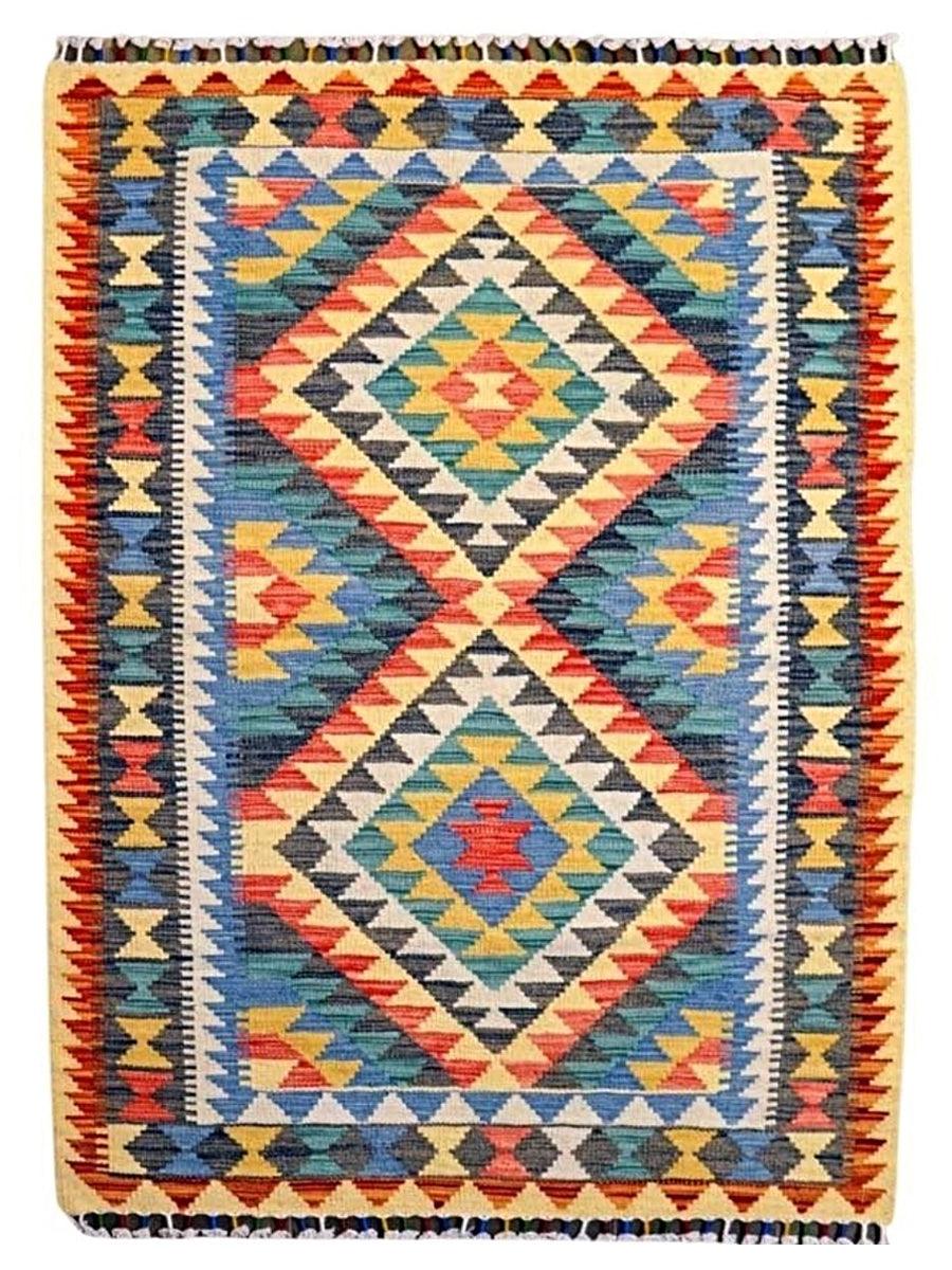 Colourful Bohemian Kilim - Size: 5.1 x 3.5