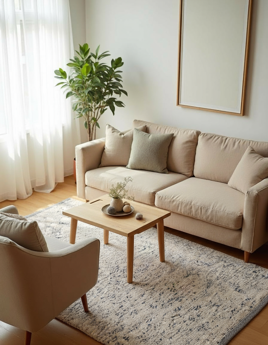 Flatweave Natural Jute Rug - Size: 6.5 x 4.4