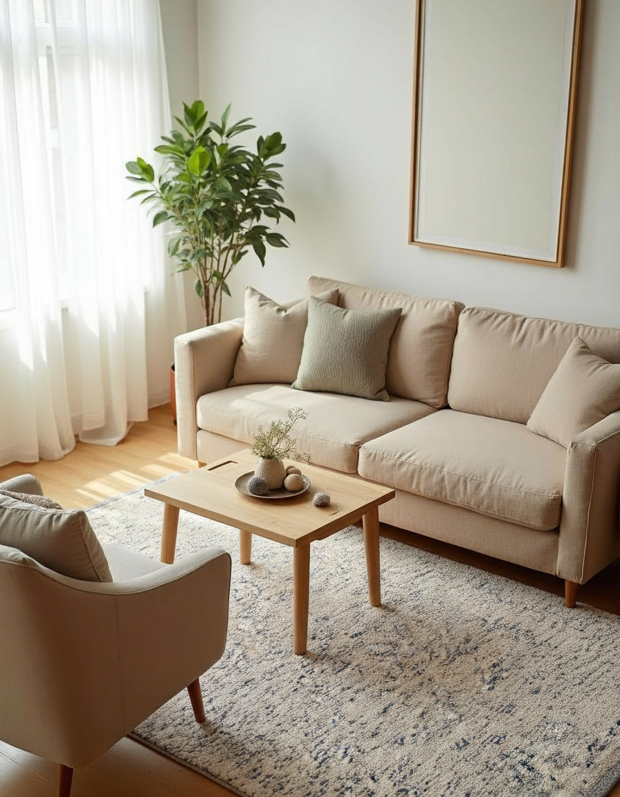 Flatweave Natural Jute Rug - Size: 6.9 x 4.4