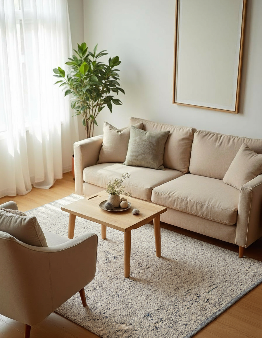 Flatweave Natural Jute Rug - Size: 6.4 x 4.4