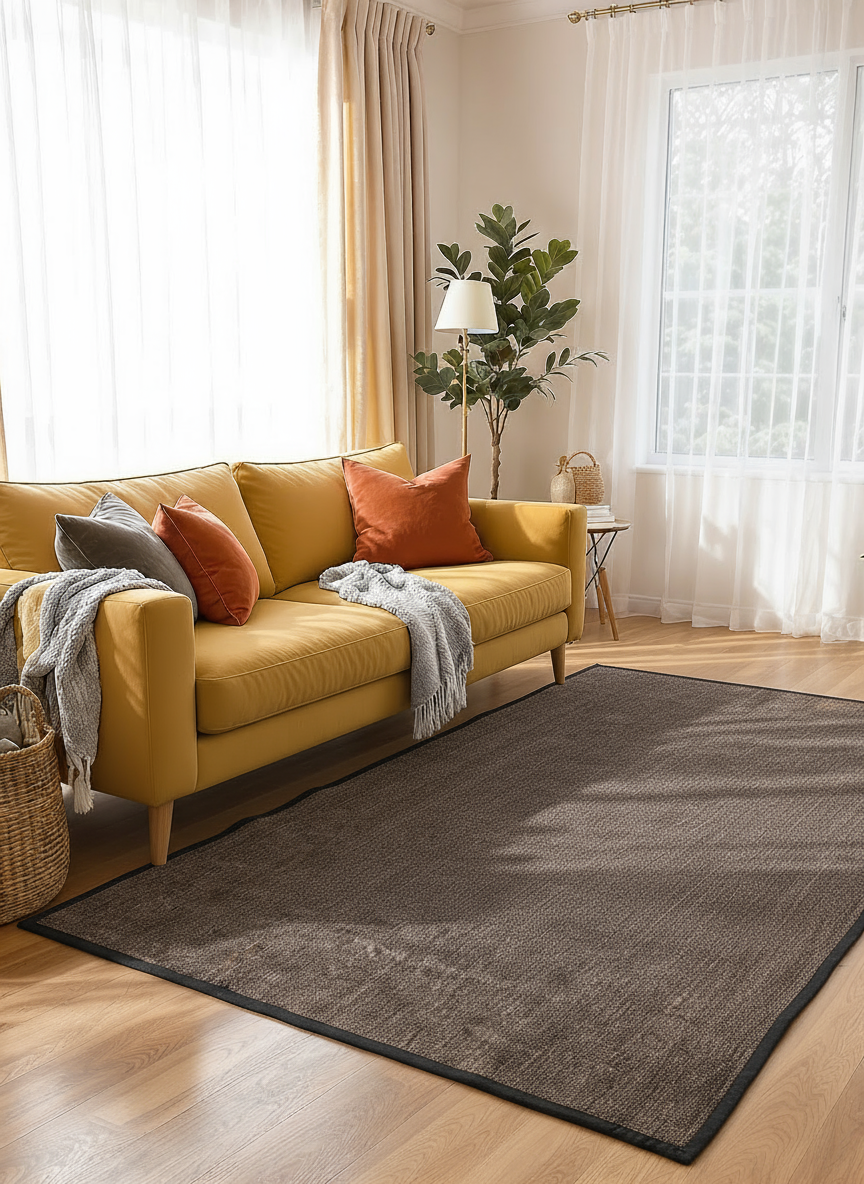 Flatweave Overdyed Jute Rug - Size: 5.9 x 4.4