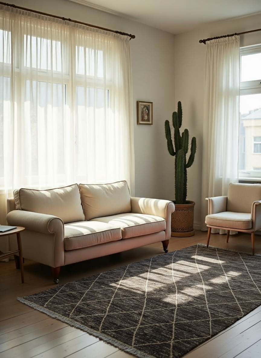 Tétouan Hand Knotted Rug - Size: 8.11 x 6