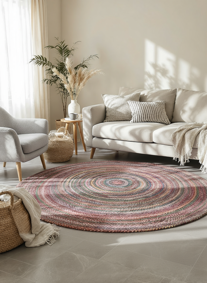 Braided Overdyed Jute Rug - Size: 7 x 7