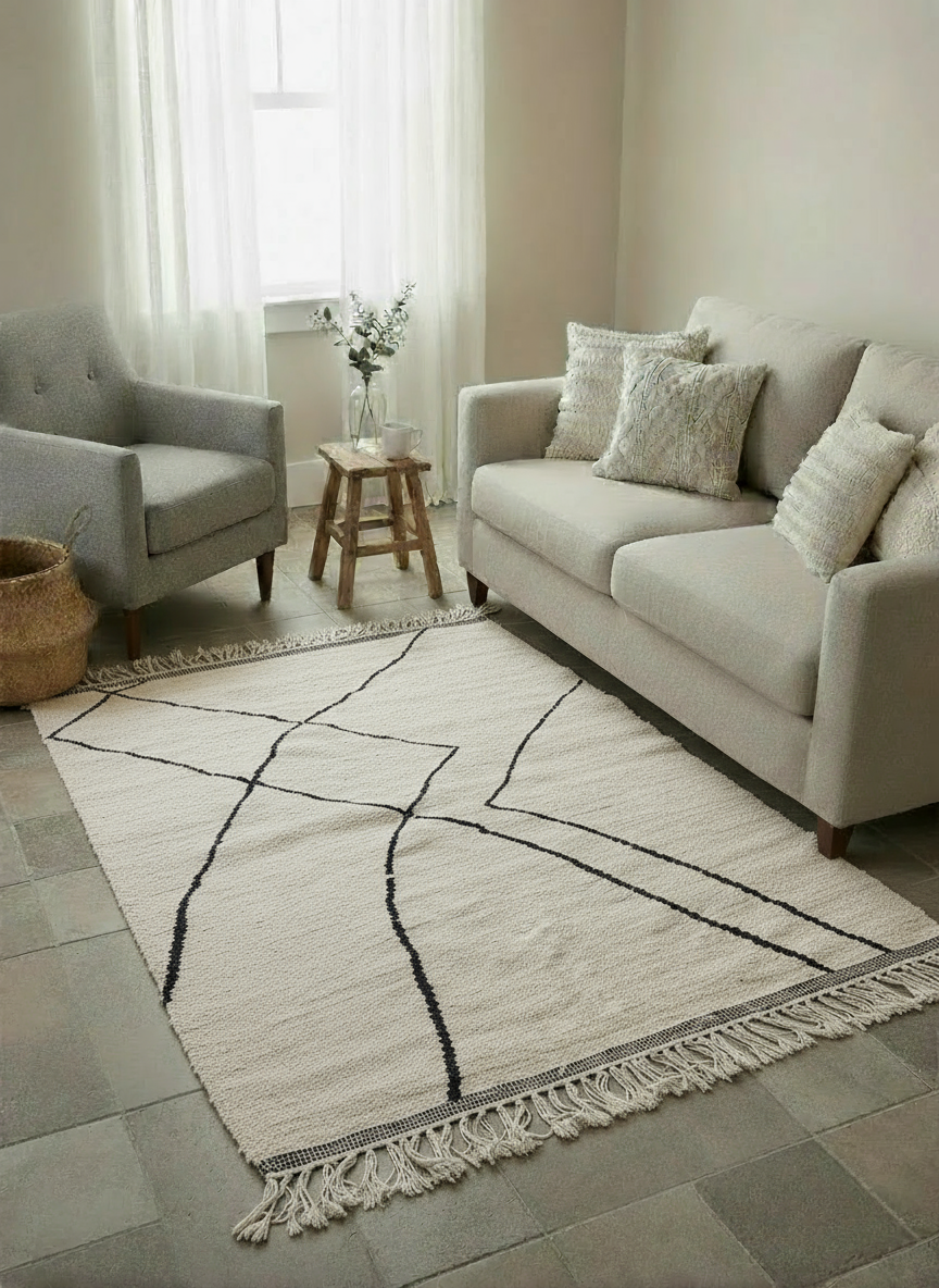 Aurelia Modern Flatweave Wool Rug - Size: 6 x 4.4