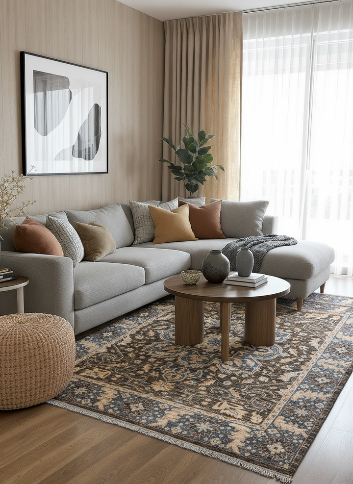 Wrealm Hand Knotted Rug - Size: 10.3 x 8.1