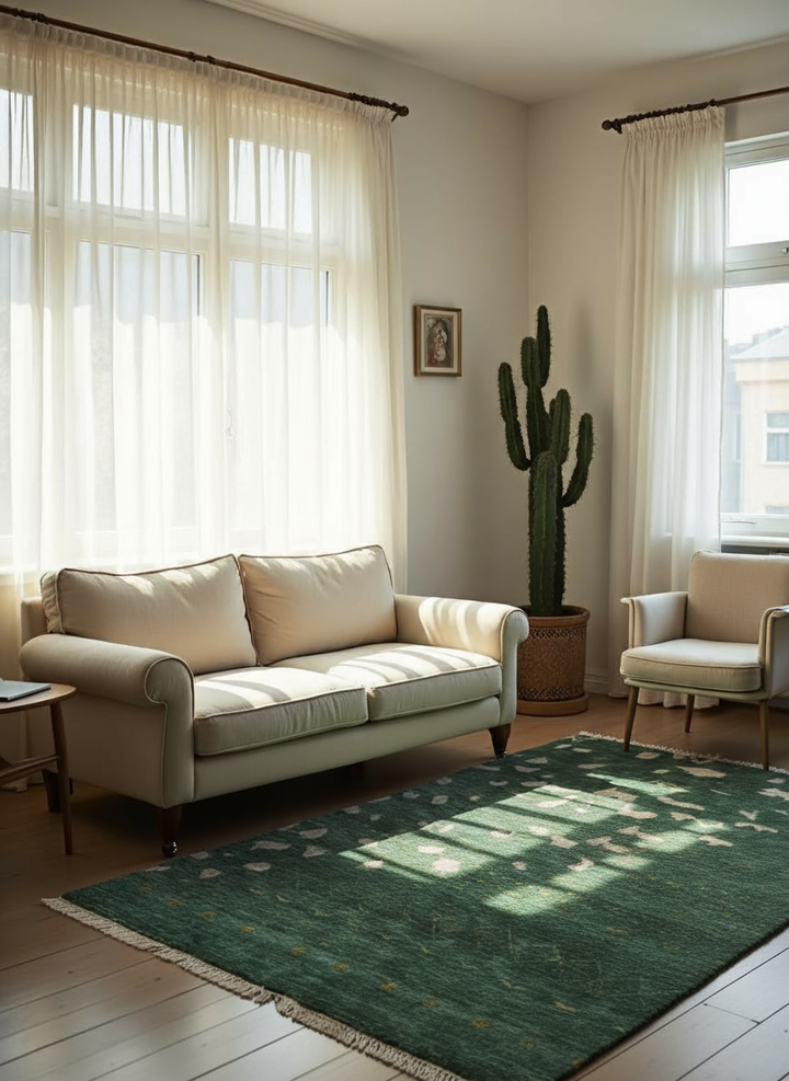 Agra Hand Knotted Rug - Size: 8.3 x 5.2