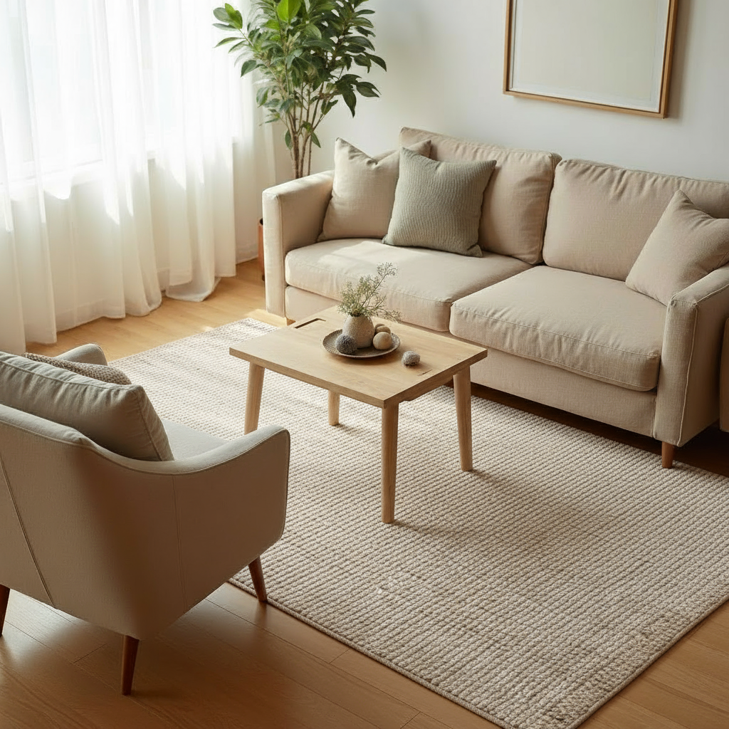 Chunky Natural Jute Rug - Size: 5.1 x 3
