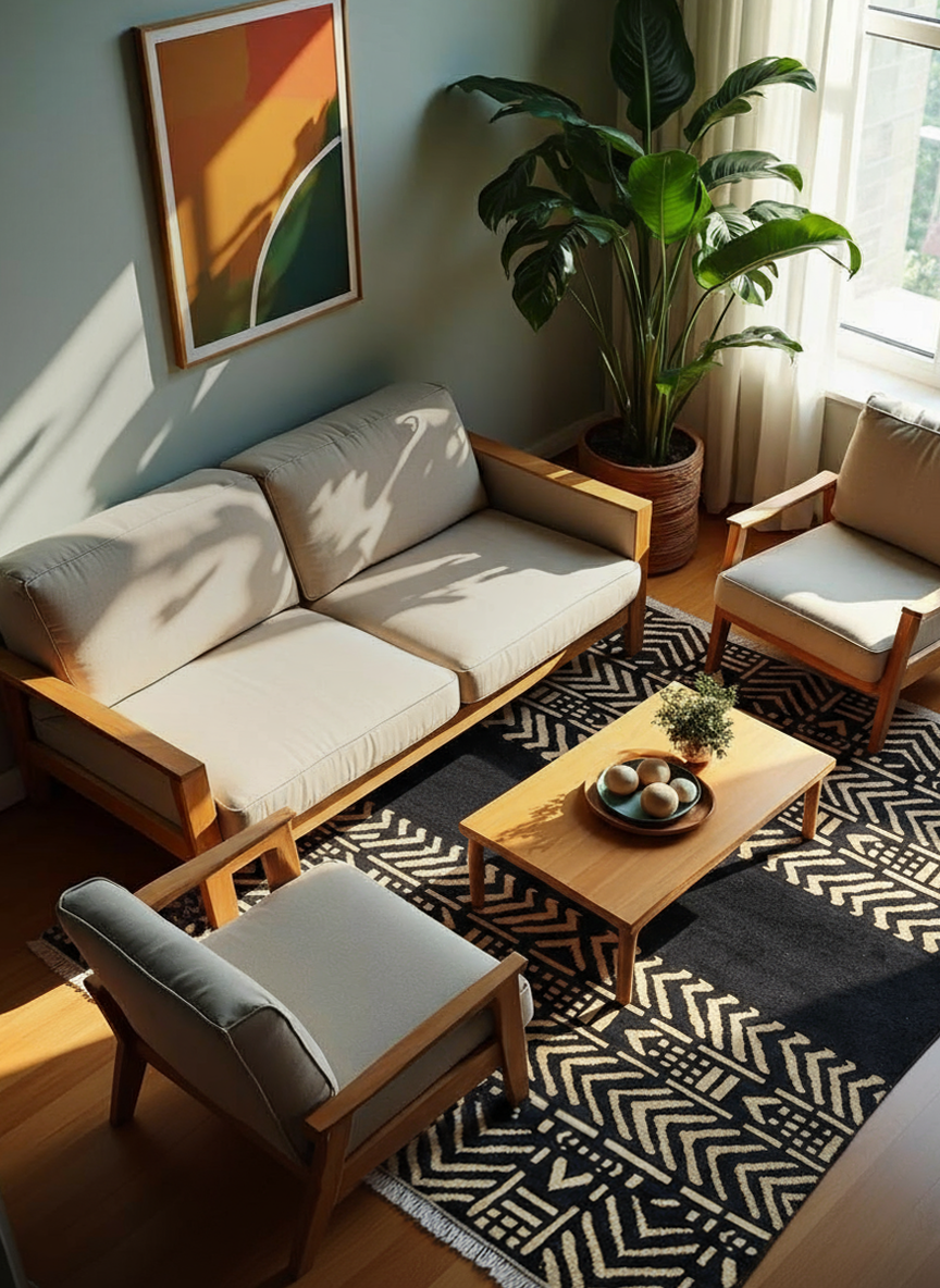 Dinka Hand Knotted Rug - Size: 9.11 x 8.3