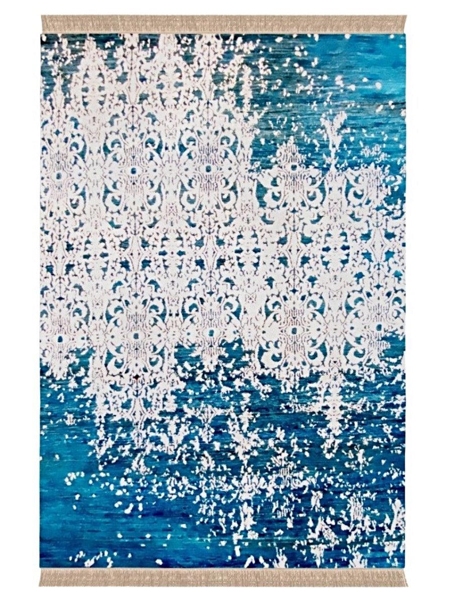 Faded Floral Trellis Rug - Size: 9 x 6.1