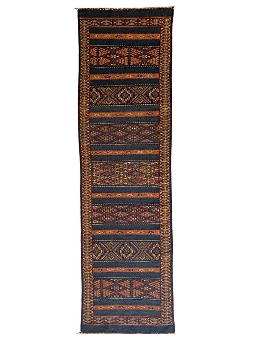 Moroccan Sumak Kilim - Size: 8.9 x 2.5