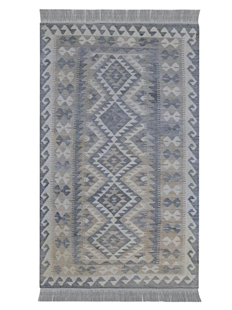 Neutral Bohemian Kilim - Size: 6.9 x 3.2