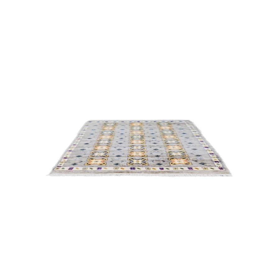 Faience Hand Knotted Rug — 6.11 x 4.8, transparent AR model (2.1082 × 1.4224 m)