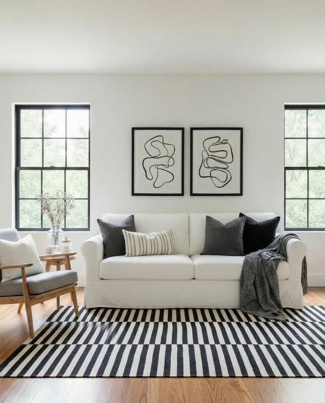 Modern Flatweave Rug - Size: 8.10 x 5.9