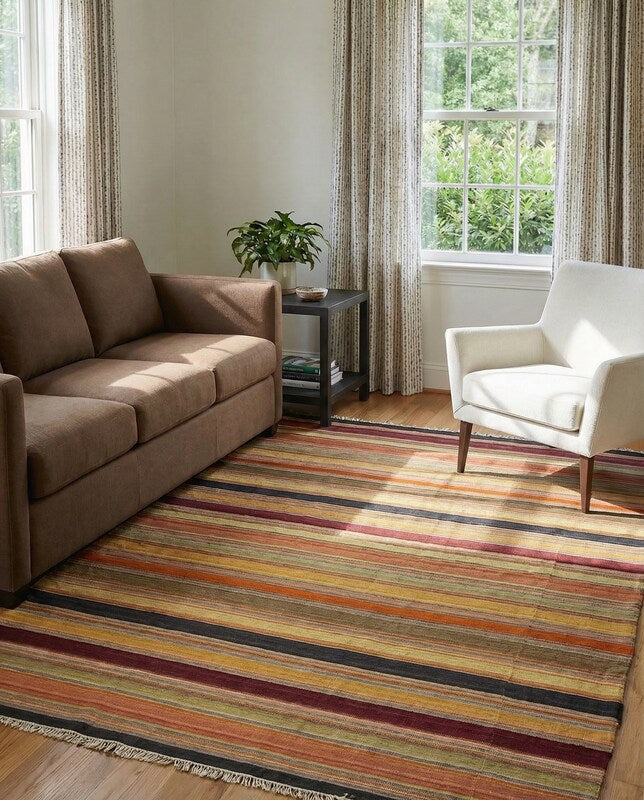 Modern Flatweave Rug - Size: 13.11 x 10.2