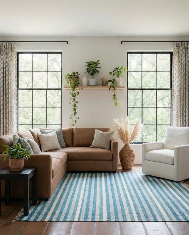 Modern Flatweave Rug - Size: 6.6 x 4.4