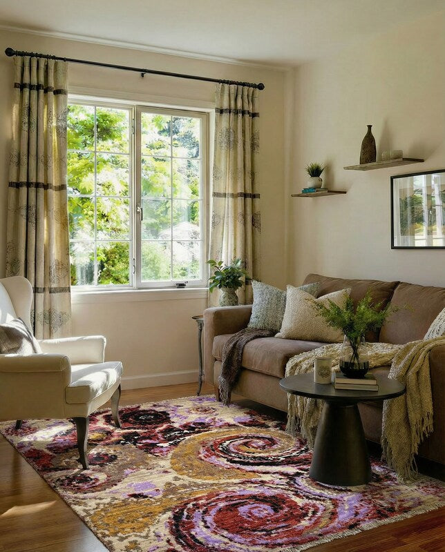 Abstrakter Twirl-Teppich – Größe: 6,2 x 4