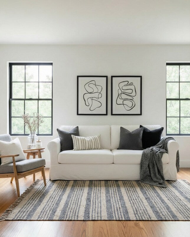 Modern Flatweave Rug - Size: 5.9 x 3.6