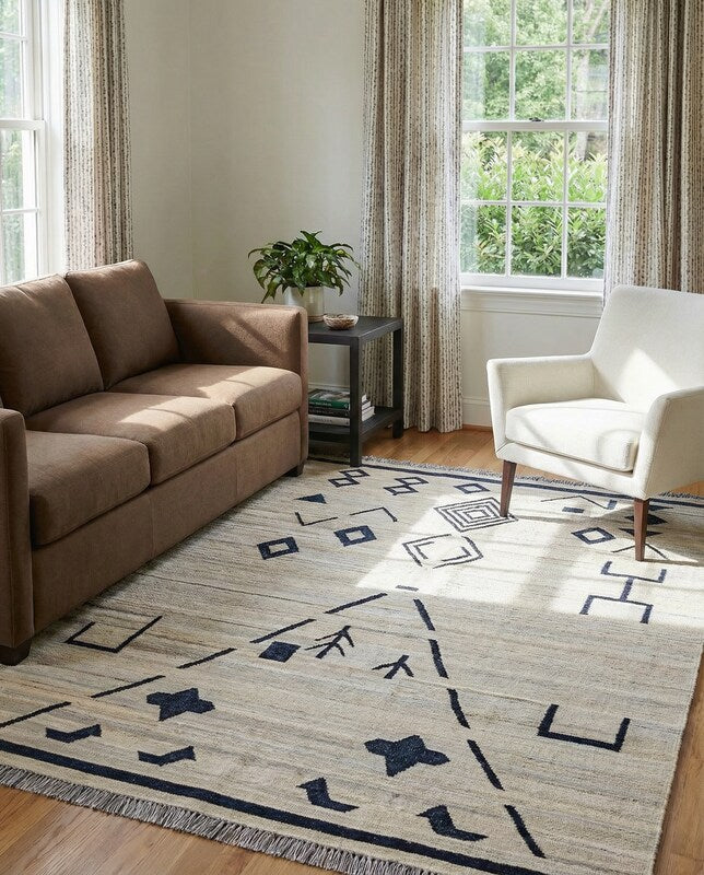 Moroccan Flatweave Rug - Size: 8 x 5.6