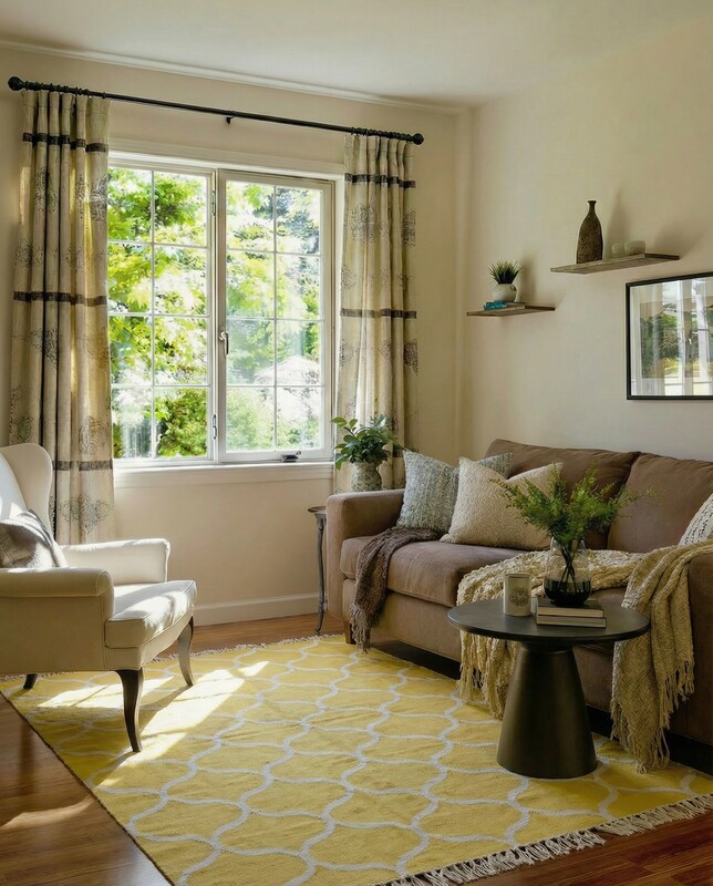 Modern Flatweave Rug - Size: 7.11 x 5.8