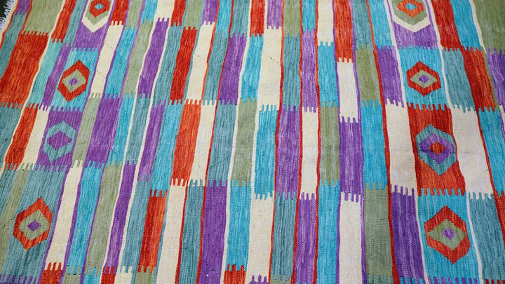 Colourful Bohemian Kilim - Size: 7.7 x 6 - Imam Carpet Co