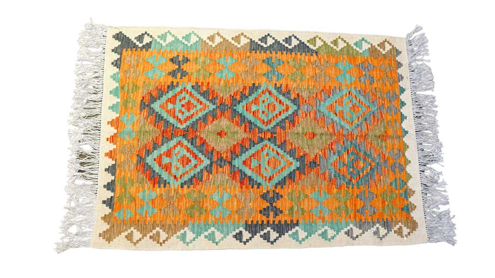 Colourful Bohemian Kilim - Size: 5.6 x 3.11 - Imam Carpet Co