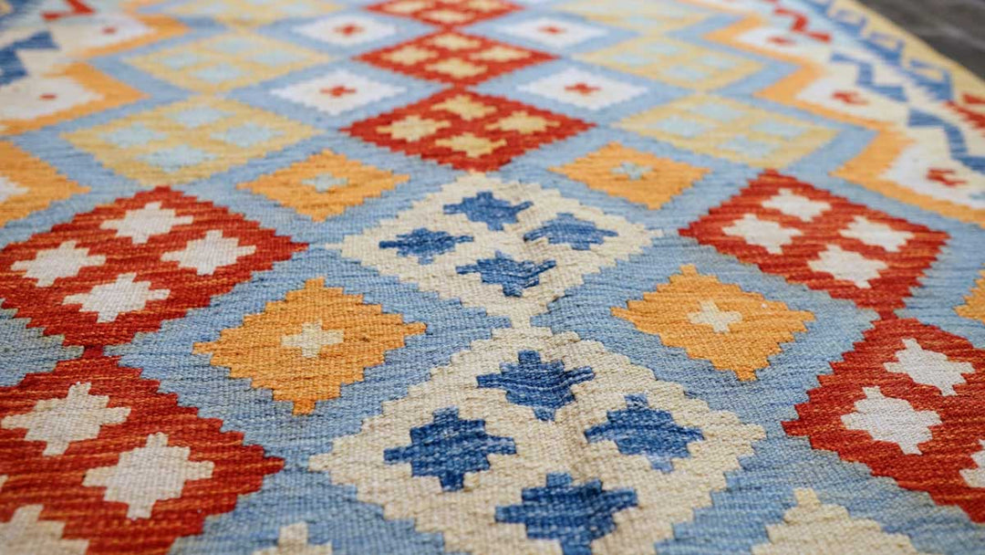 Colourful Bohemian Kilim - Size: 10.6 x 8.4 - Imam Carpet Co