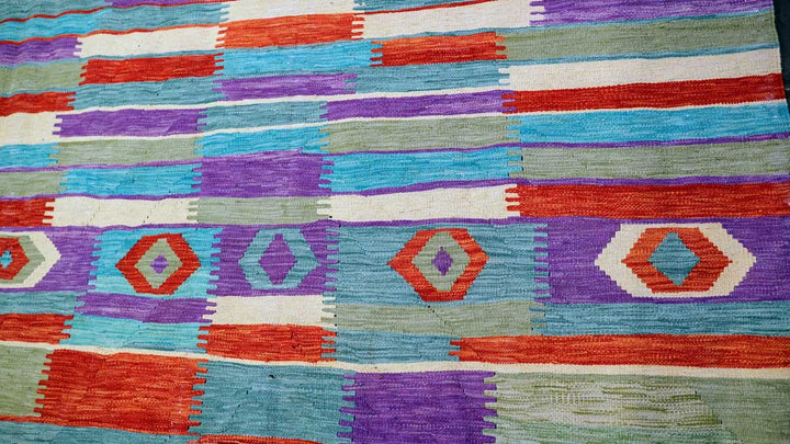 Colourful Bohemian Kilim - Size: 7.7 x 6 - Imam Carpet Co