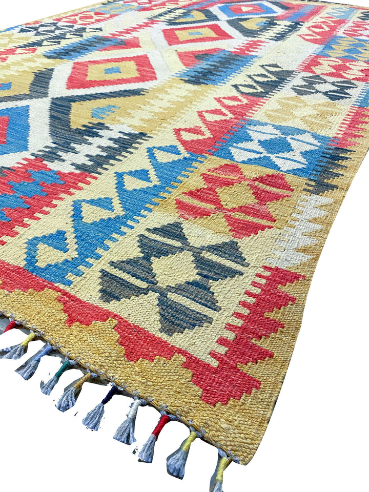 Colorful Bohemian Kilim - Size: 6.2 x 4.3 - Imam Carpet Co