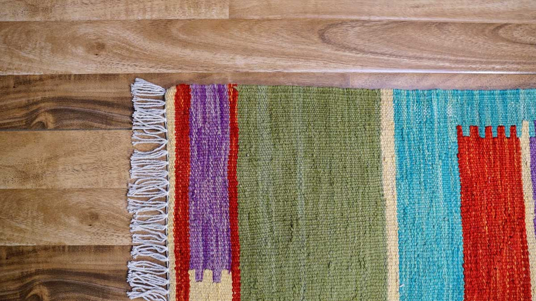 Colourful Bohemian Kilim - Size: 7.7 x 6 - Imam Carpet Co
