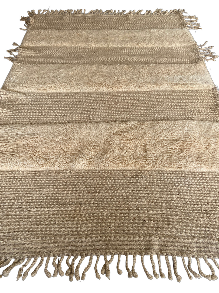 Shaggy lattice Moroccan Tassels Rug - Size: 8.3 x 6 - Imam Carpet Co