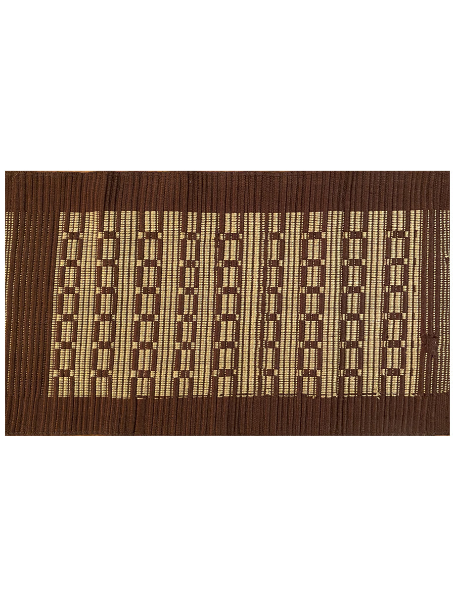 Handmade Table Mat in Brown - Size: 11" x 18" - Imam Carpet Co