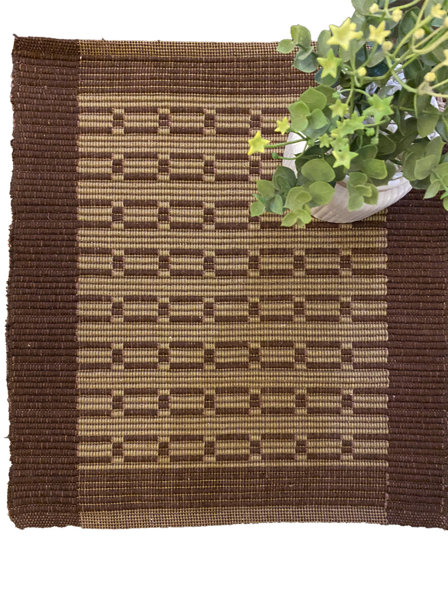 Handmade Table Mat in Brown - Size: 14" x 16" - Imam Carpet Co
