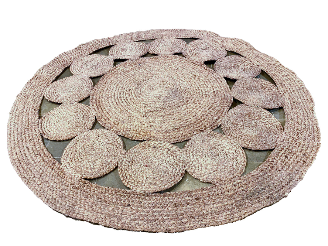Round Overdyed Jute Rug - Size: 4 x 4 - Imam Carpet Co