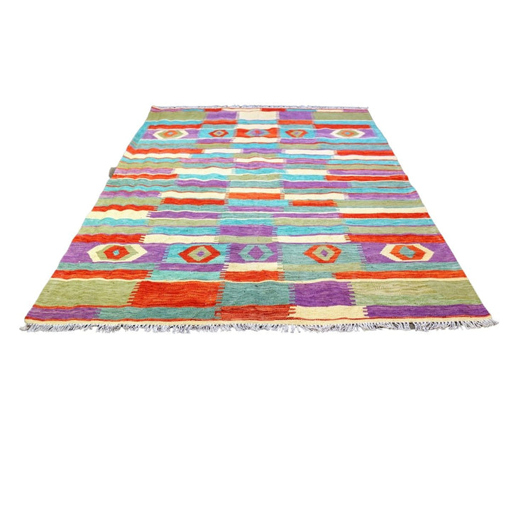 Colourful Bohemian Kilim - Size: 7.7 x 6 - Imam Carpet Co