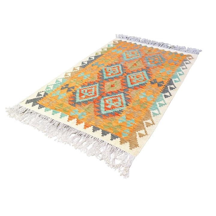 Colourful Bohemian Kilim - Size: 5.6 x 3.11 - Imam Carpet Co