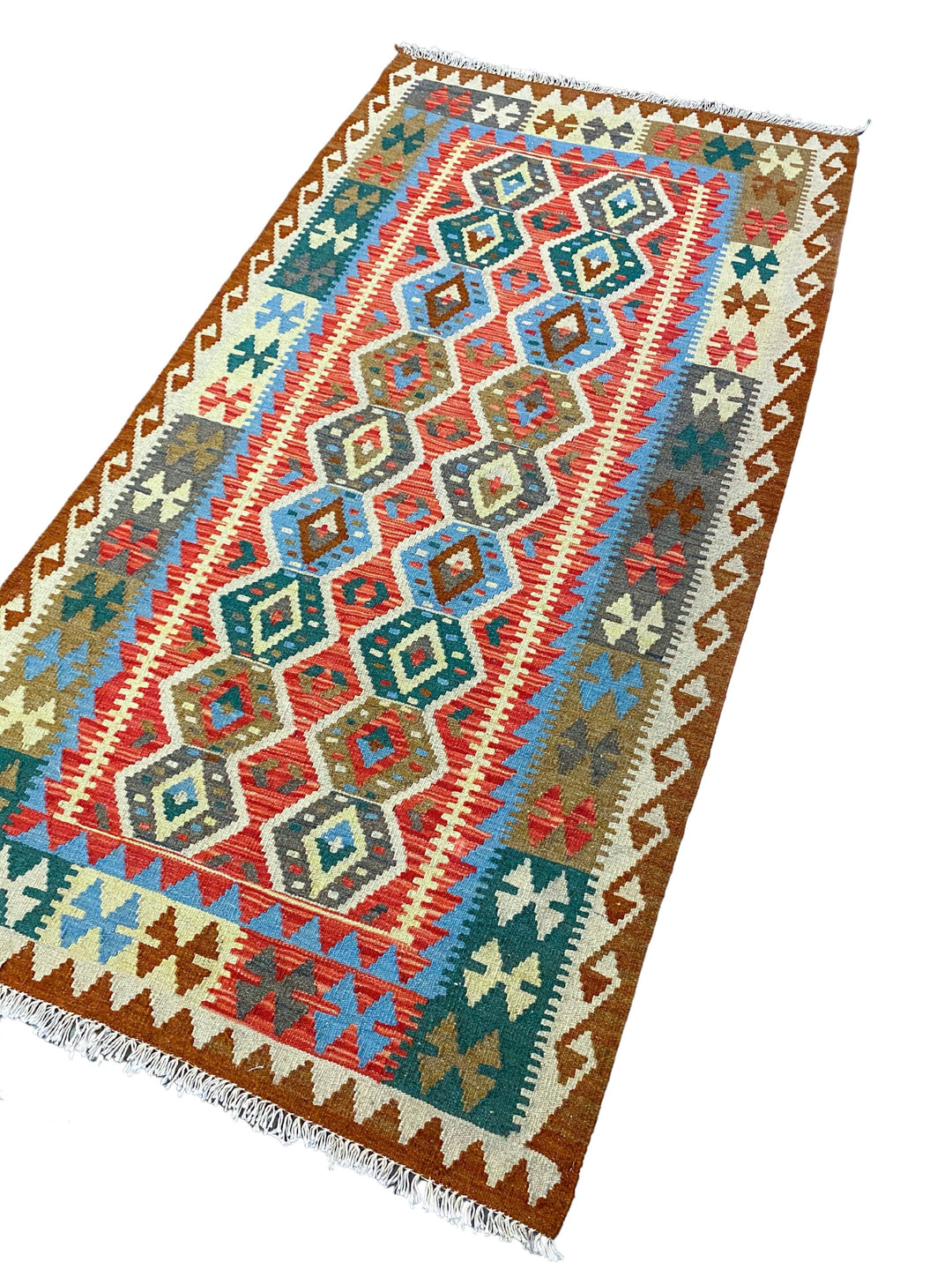 Colorful Bohemian Kilim - Size: 6.5 x 3.4 - Imam Carpet Co
