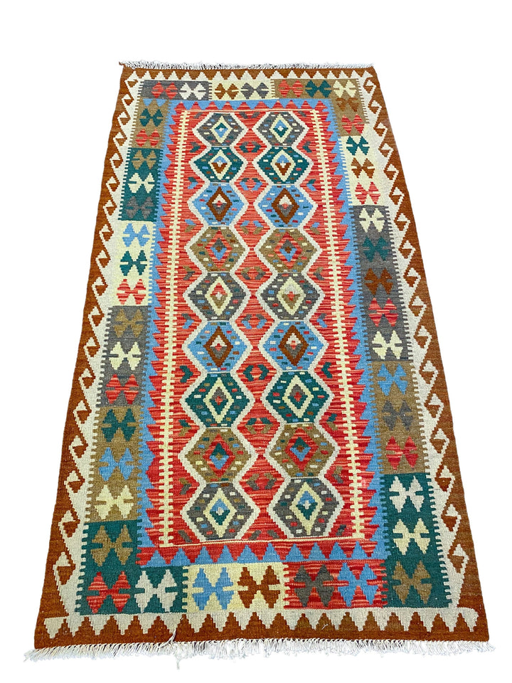 Colorful Bohemian Kilim - Size: 6.5 x 3.4 - Imam Carpet Co