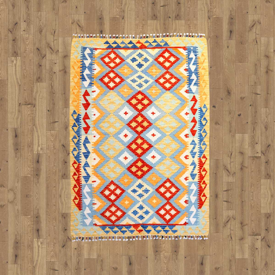 Colourful Bohemian Kilim - Size: 10.6 x 8.4 - Imam Carpet Co